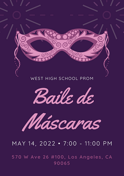 Masquerade Senior Prom Poster